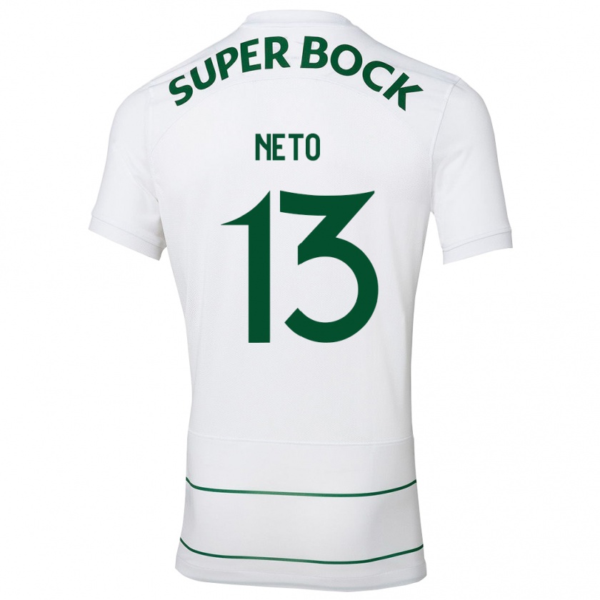 Kandiny Bambino Maglia Luís Neto #13 Bianco Kit Gara Away 2023/24 Maglietta