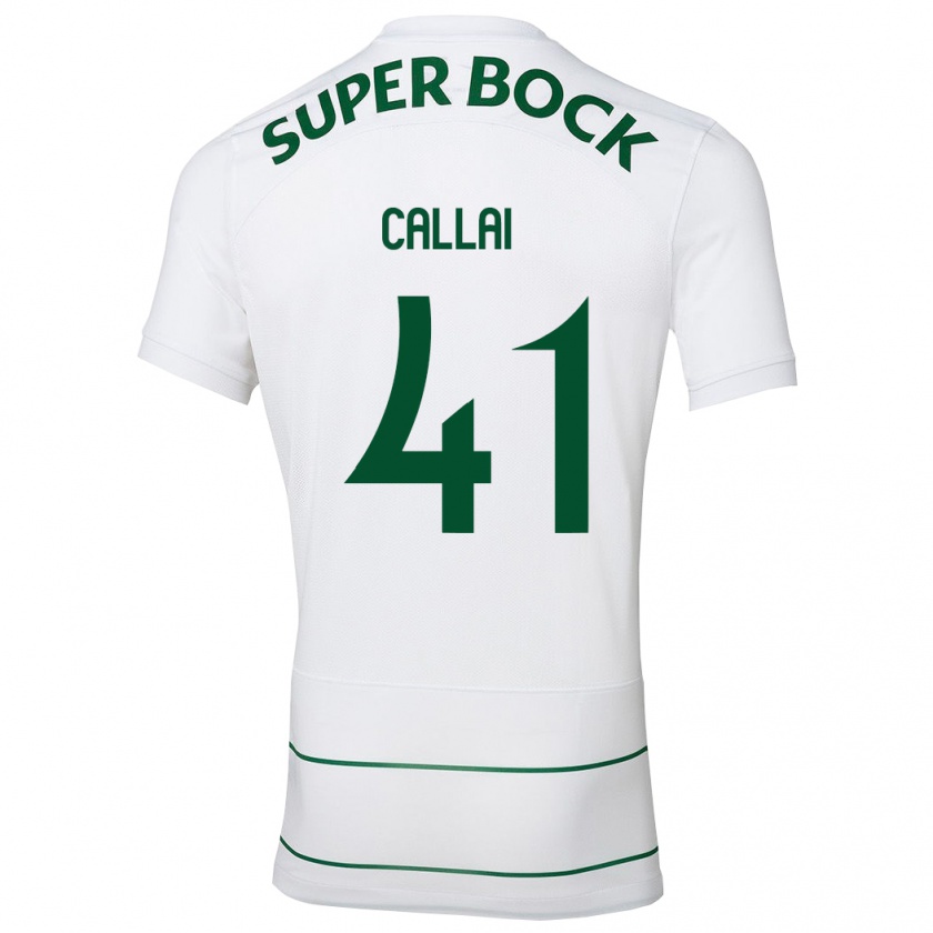 Kandiny Bambino Maglia Diego Callai #41 Bianco Kit Gara Away 2023/24 Maglietta