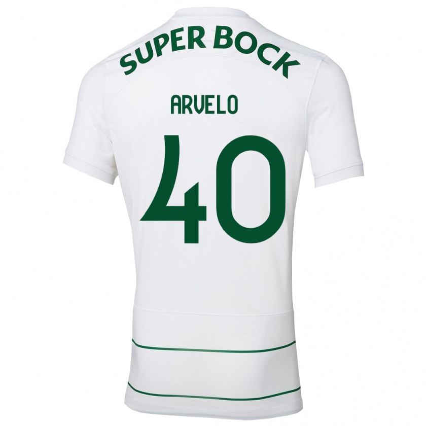 Kandiny Bambino Maglia Adam Arvelo #40 Bianco Kit Gara Away 2023/24 Maglietta