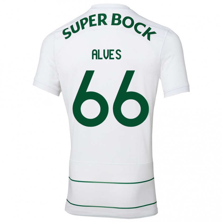 Kandiny Niño Camiseta Miguel Alves #66 Blanco 2ª Equipación 2023/24 La Camisa