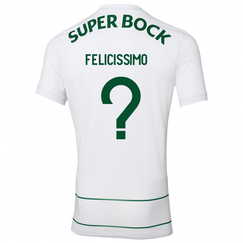 Kandiny Bambino Maglia Eduardo Felicíssimo #0 Bianco Kit Gara Away 2023/24 Maglietta