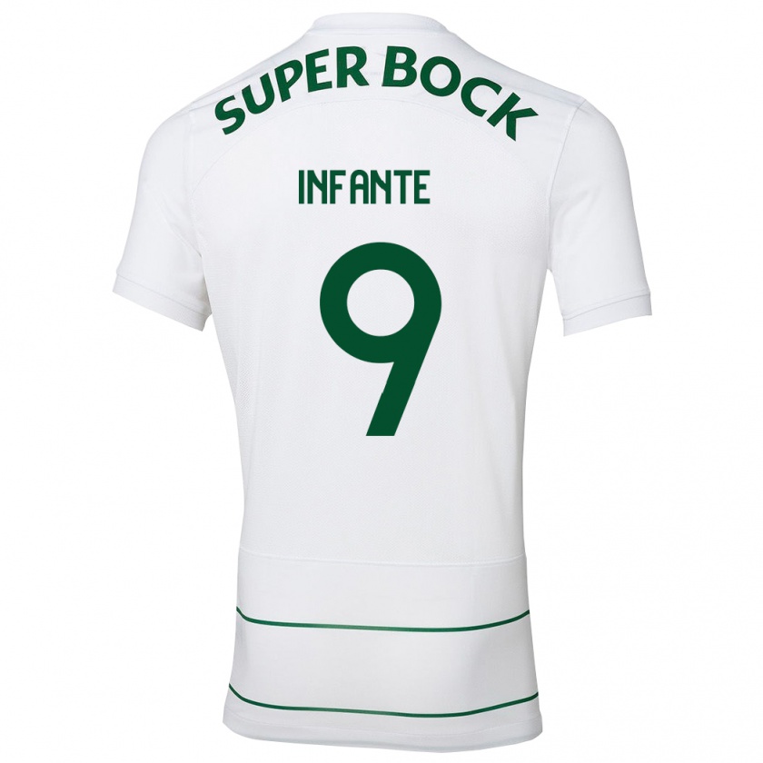 Kandiny Bambino Maglia João Infante #9 Bianco Kit Gara Away 2023/24 Maglietta