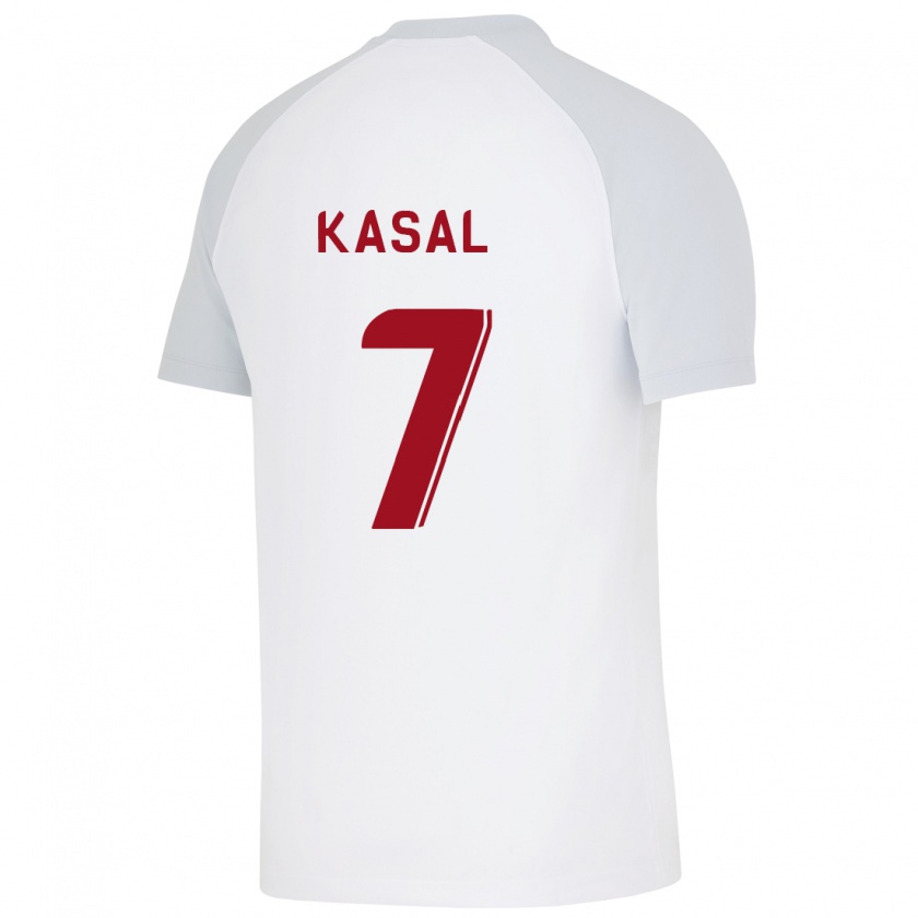 Kandiny Bambino Maglia Yasin Kasal #7 Bianco Kit Gara Away 2023/24 Maglietta