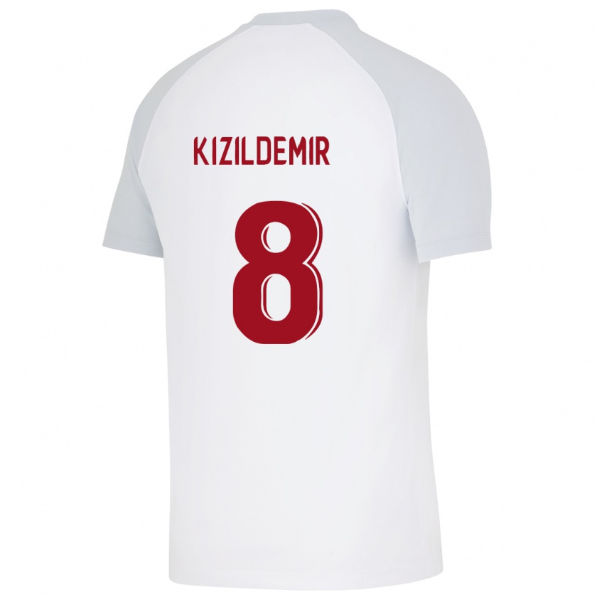 Kandiny Bambino Maglia Berk Kizildemir #8 Bianco Kit Gara Away 2023/24 Maglietta