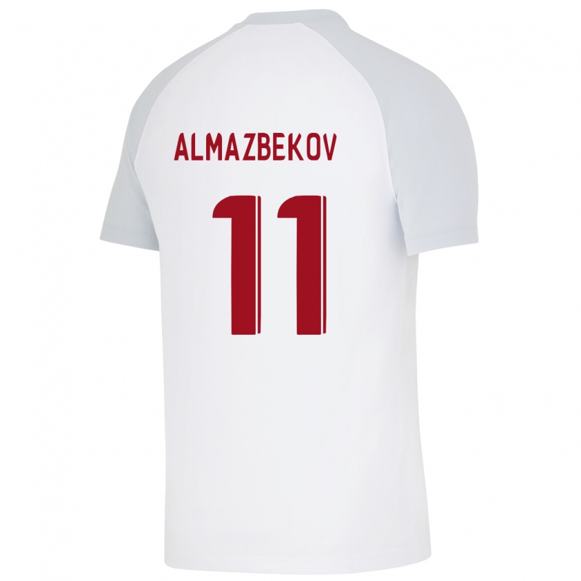 Kandiny Bambino Maglia Beknaz Almazbekov #11 Bianco Kit Gara Away 2023/24 Maglietta