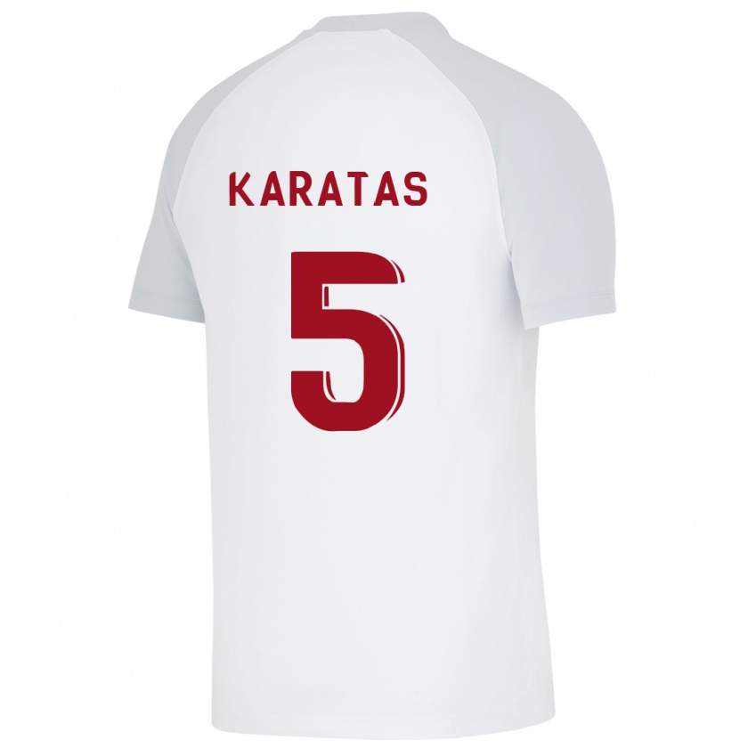 Kandiny Bambino Maglia Eda Karataş #5 Bianco Kit Gara Away 2023/24 Maglietta