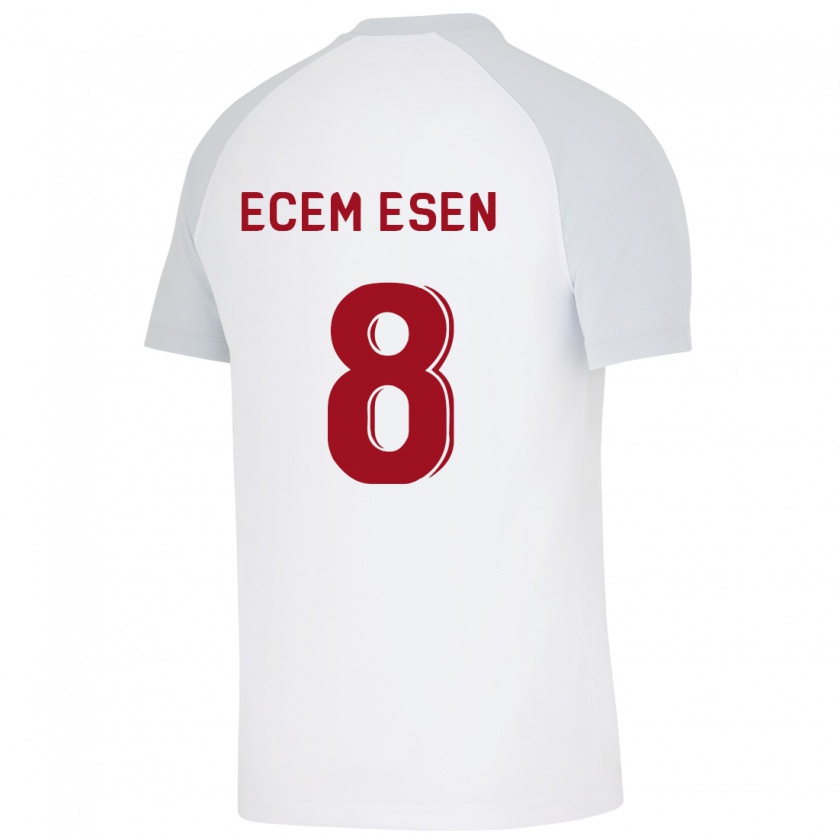 Kandiny Bambino Maglia Emine Ecem Esen #8 Bianco Kit Gara Away 2023/24 Maglietta