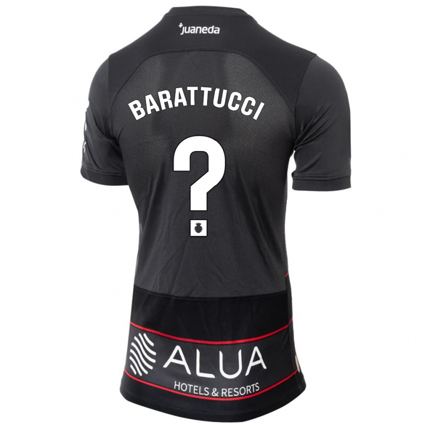 Kandiny Bambino Maglia Nicolás Barattucci #0 Nero Kit Gara Away 2023/24 Maglietta