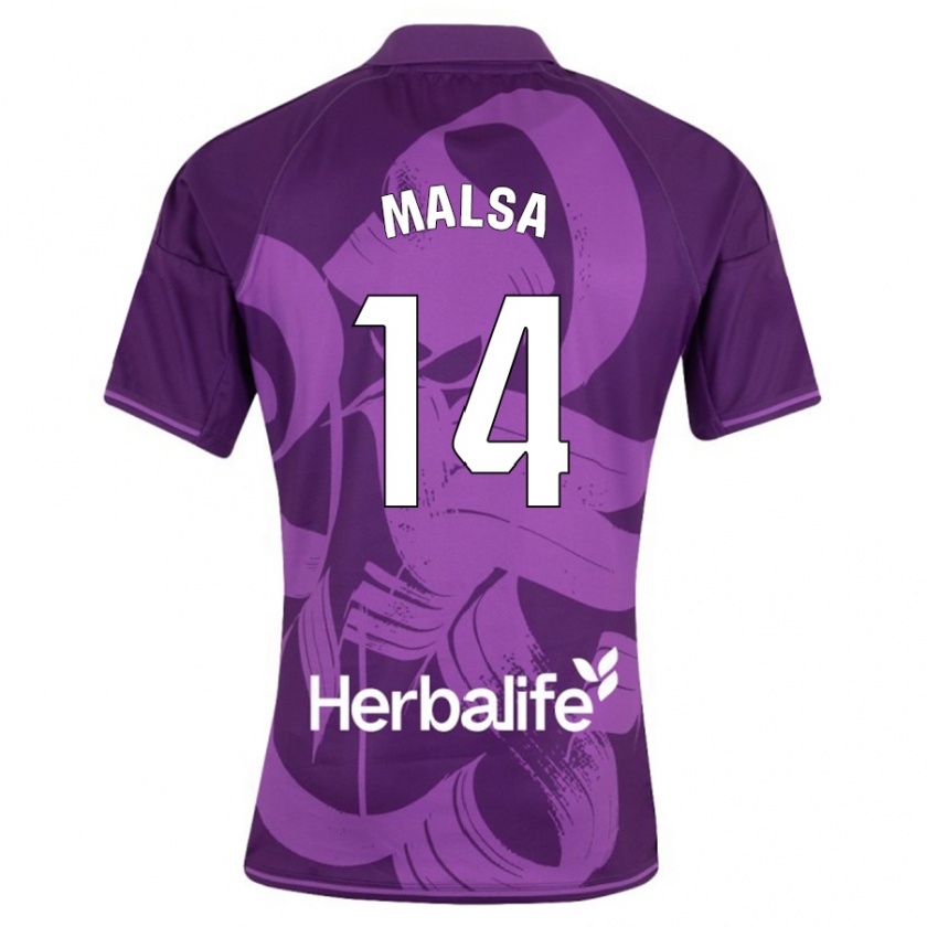 Kandiny Kinder Mickaël Malsa #14 Violett Auswärtstrikot Trikot 2023/24 T-Shirt Österreich