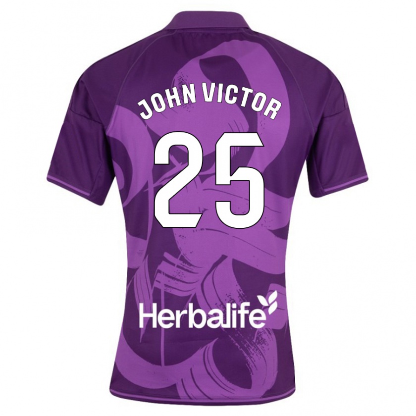 Kandiny Kinder John Victor #25 Violett Auswärtstrikot Trikot 2023/24 T-Shirt Österreich