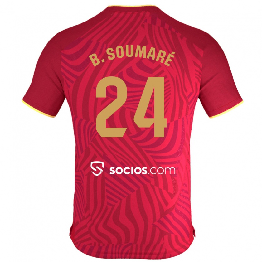 Kandiny Bambino Maglia Boubakary Soumaré #24 Rosso Kit Gara Away 2023/24 Maglietta