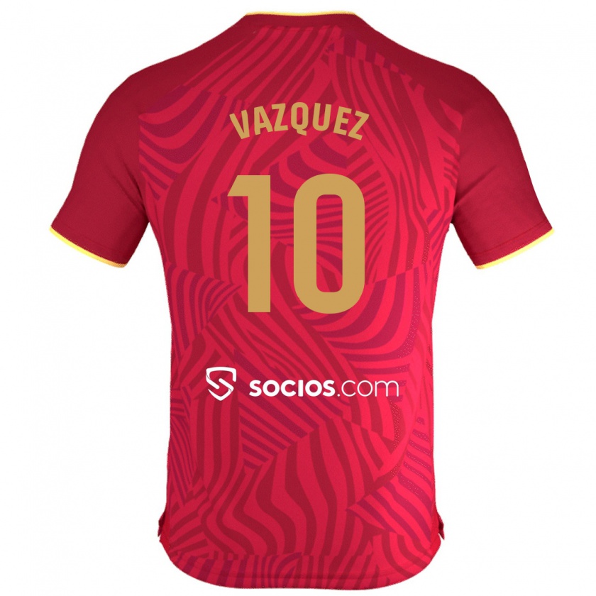 Kandiny Niño Camiseta Alejandro Vázquez #10 Rojo 2ª Equipación 2023/24 La Camisa México