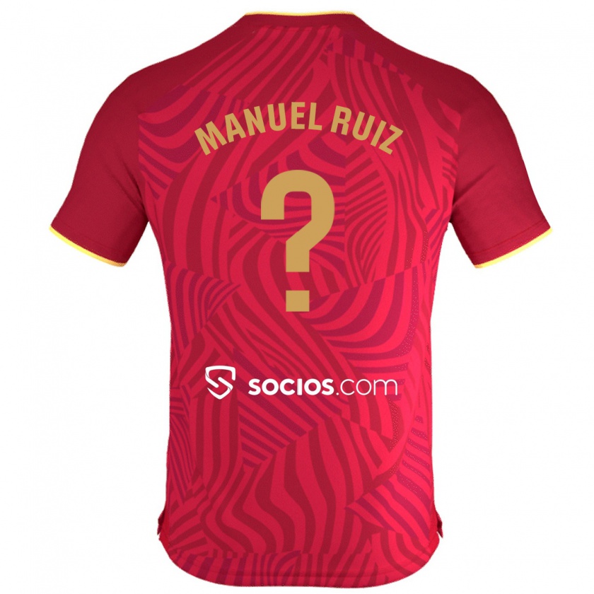 Kandiny Bambino Maglia José Manuel Ruiz #0 Rosso Kit Gara Away 2023/24 Maglietta