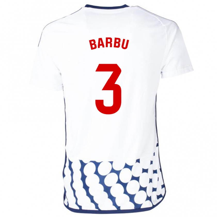 Kandiny Bambino Maglia Álex Barbu #3 Bianco Kit Gara Away 2023/24 Maglietta