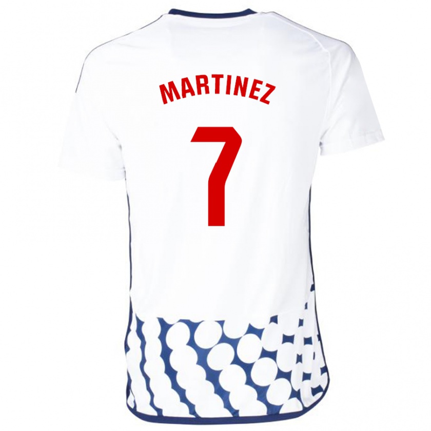 Kandiny Bambino Maglia Gabri Martínez #7 Bianco Kit Gara Away 2023/24 Maglietta