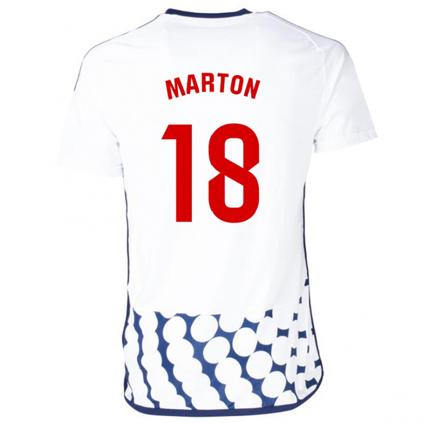 Kandiny Bambino Maglia Javier Martón #18 Bianco Kit Gara Away 2023/24 Maglietta