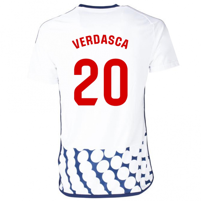 Kandiny Kinderen Diogo Verdasca #20 Wit Uitshirt Uittenue 2023/24 T-Shirt België