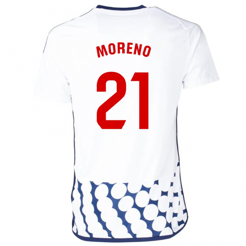 Kandiny Bambino Maglia Diego Moreno #21 Bianco Kit Gara Away 2023/24 Maglietta