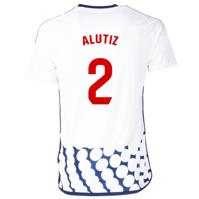 Kandiny Bambino Maglia Hodei Alutiz #2 Bianco Kit Gara Away 2023/24 Maglietta