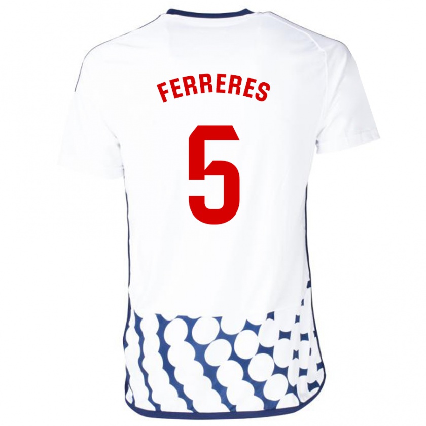 Kandiny Bambino Maglia Manolo Ferreres #5 Bianco Kit Gara Away 2023/24 Maglietta