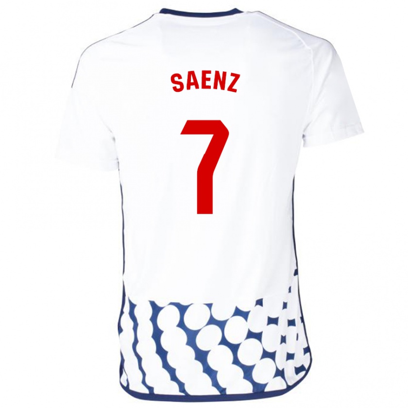 Kandiny Bambino Maglia Raúl Sáenz #7 Bianco Kit Gara Away 2023/24 Maglietta