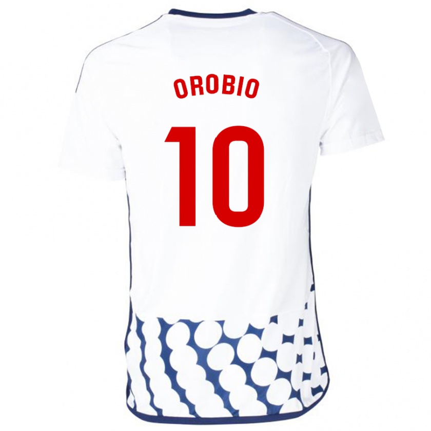 Kandiny Niño Camiseta Ekhiotz Orobio #10 Blanco 2ª Equipación 2023/24 La Camisa