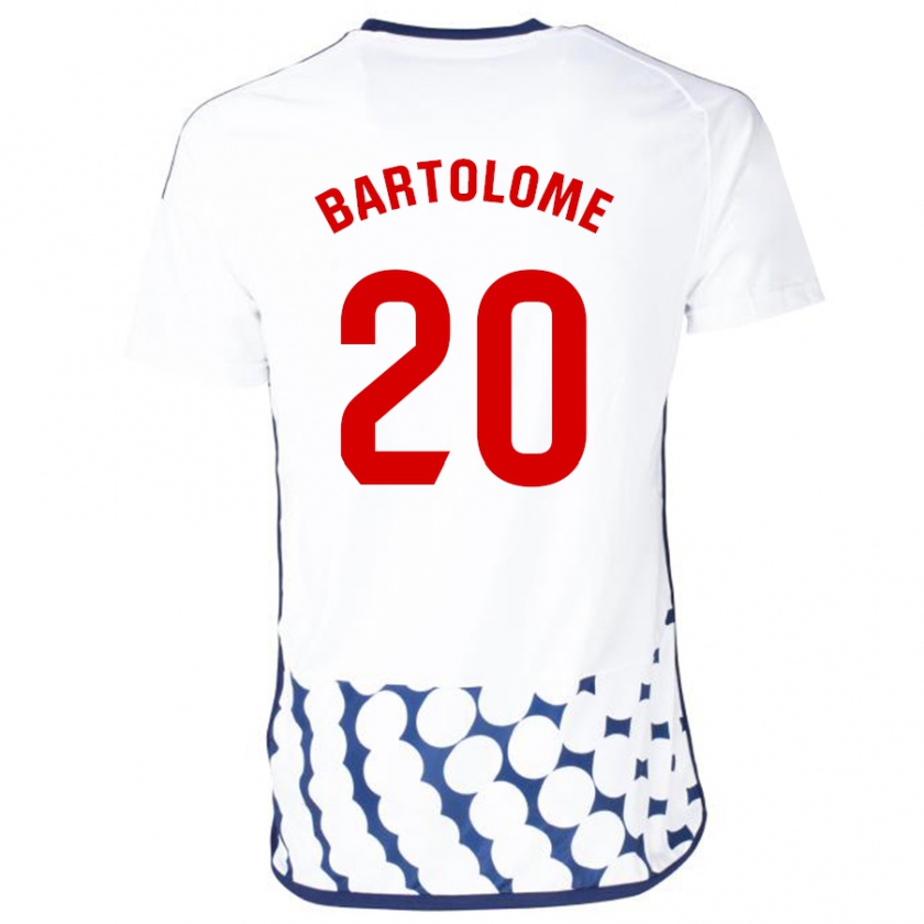 Kandiny Bambino Maglia Diego Bartolomé #20 Bianco Kit Gara Away 2023/24 Maglietta