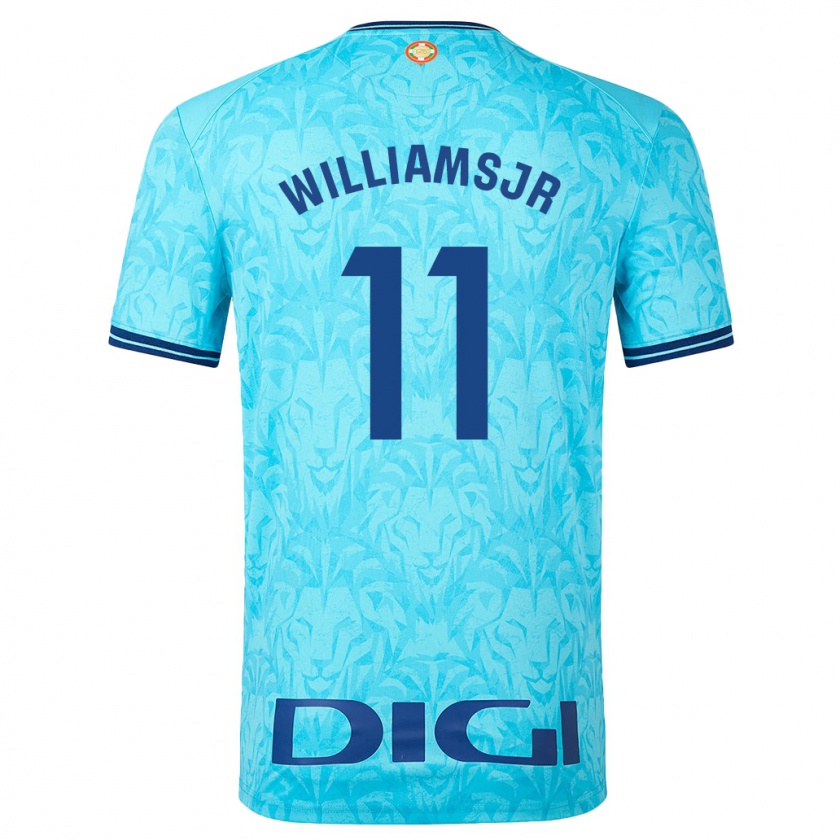 Kandiny Kinder Nico Williams #11 Himmelblau Auswärtstrikot Trikot 2023/24 T-Shirt Österreich