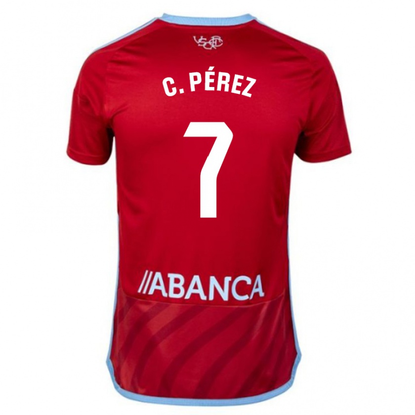 Kandiny Bambino Maglia Carles Pérez #7 Rosso Kit Gara Away 2023/24 Maglietta