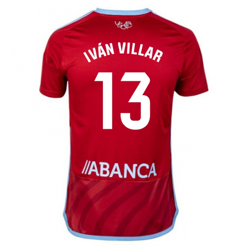 Kandiny Bambino Maglia Iván Villar #13 Rosso Kit Gara Away 2023/24 Maglietta