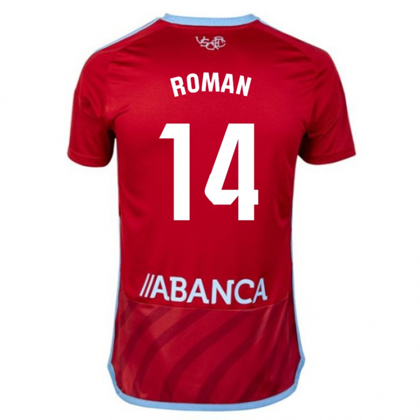 Kandiny Bambino Maglia Miguel Román #14 Rosso Kit Gara Away 2023/24 Maglietta