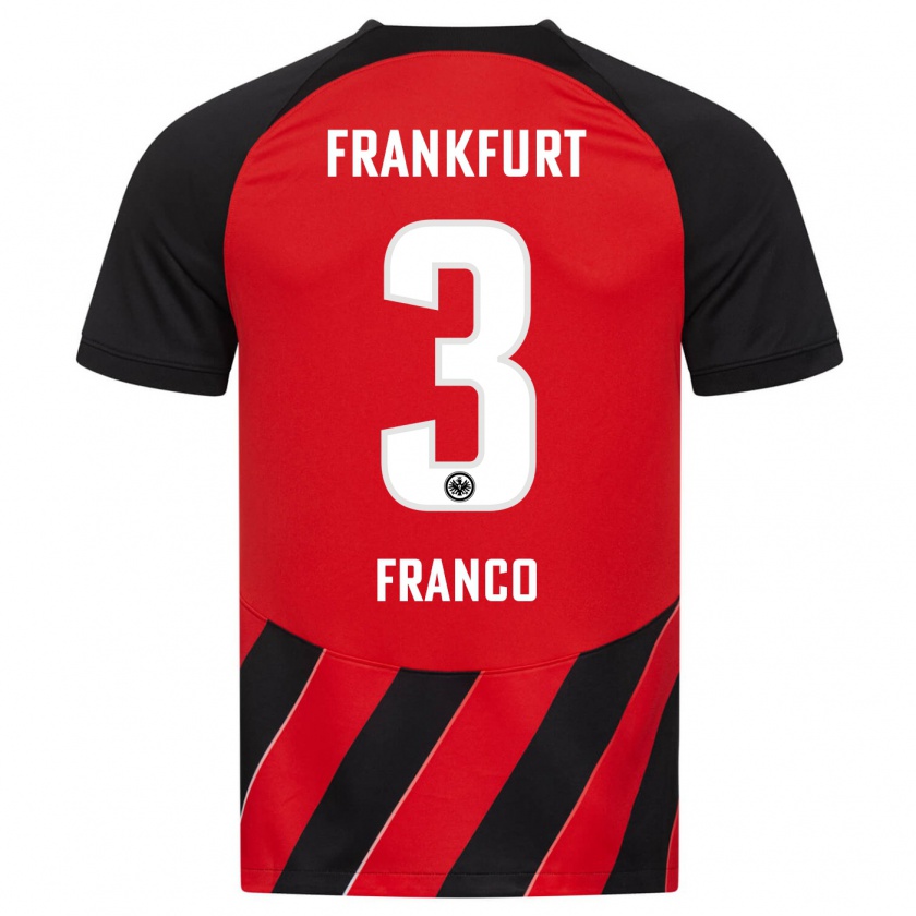 Kandiny Heren Giuseppe Franco #3 Rood Zwart Thuisshirt Thuistenue 2023/24 T-Shirt België