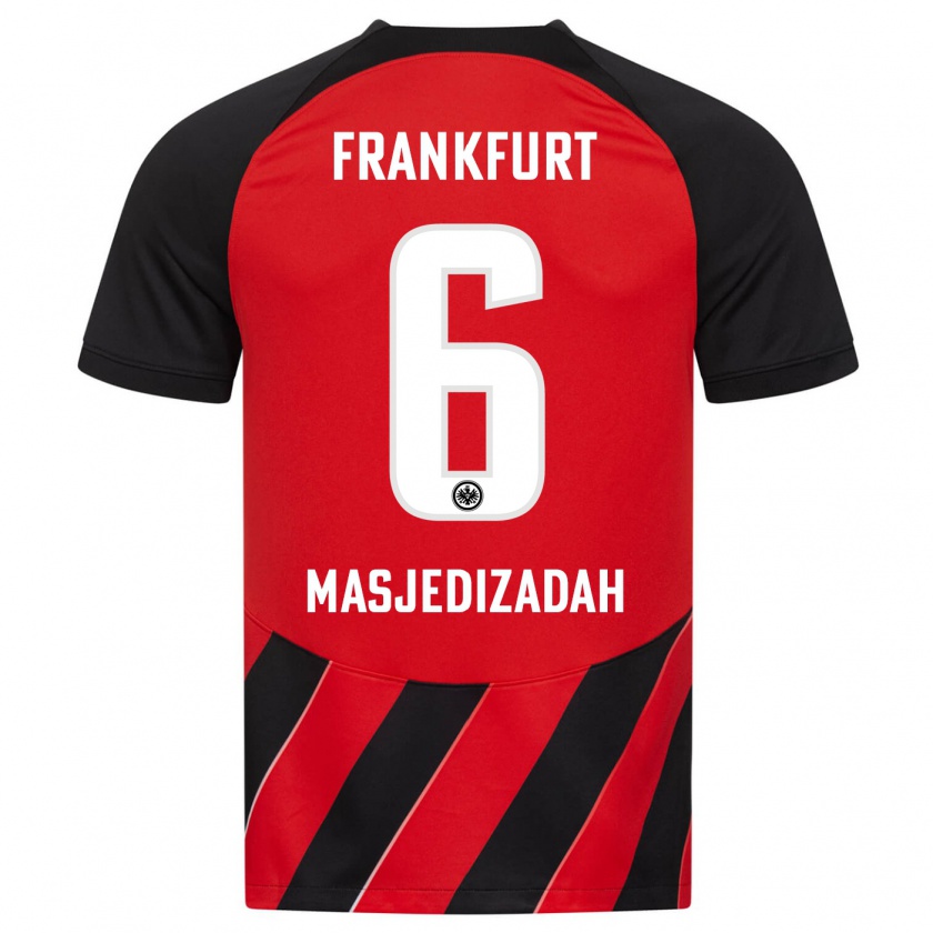 Kandiny Heren Abolfazl Masjedizadah #6 Rood Zwart Thuisshirt Thuistenue 2023/24 T-Shirt België