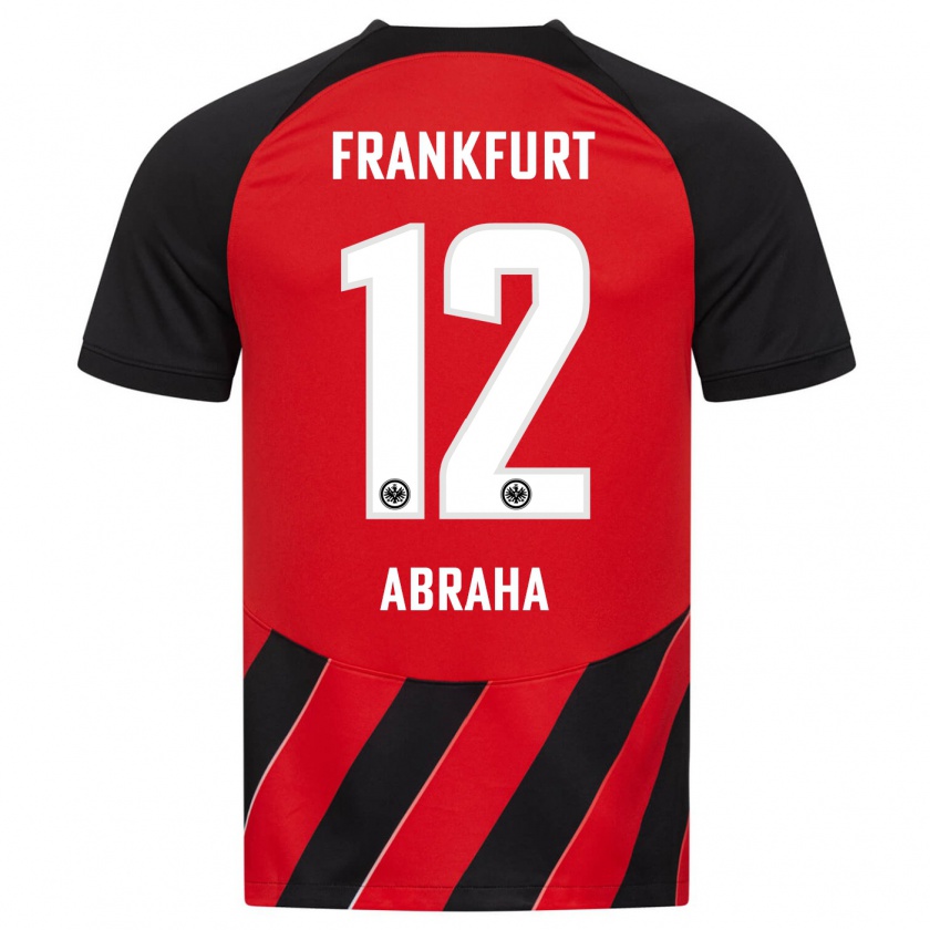 Kandiny Heren Natnael Abraha #12 Rood Zwart Thuisshirt Thuistenue 2023/24 T-Shirt België