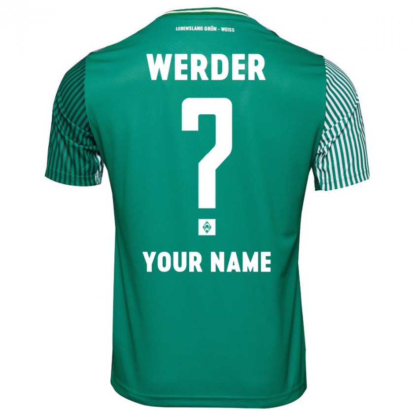 Kandiny Uomo Maglia Il Tuo Nome #0 Verde Kit Gara Home 2023/24 Maglietta