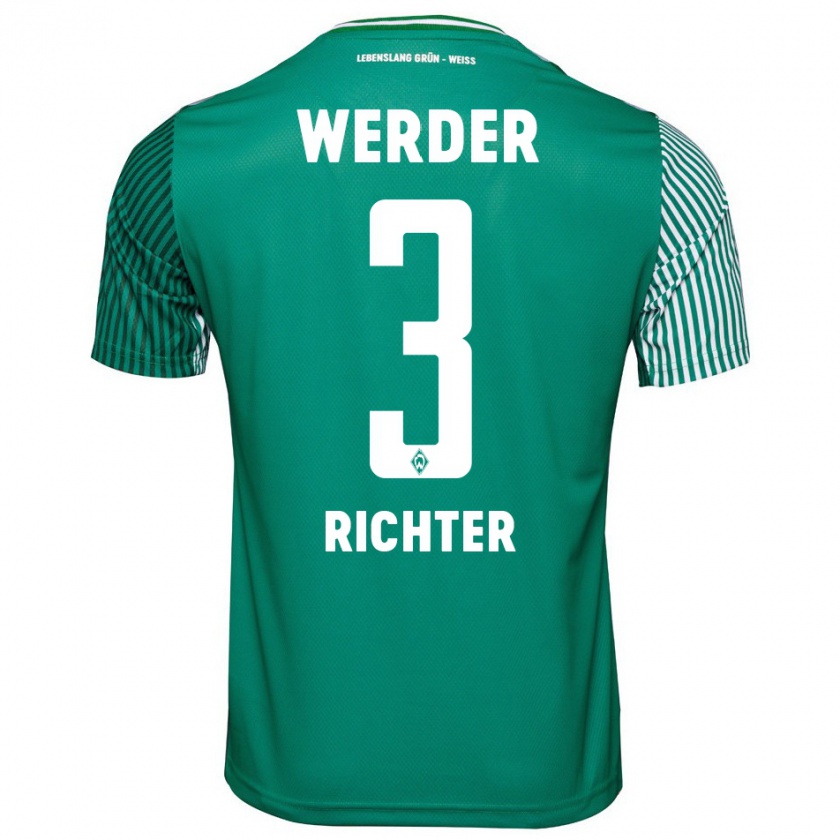 Kandiny Uomo Maglia Mathis Richter #3 Verde Kit Gara Home 2023/24 Maglietta