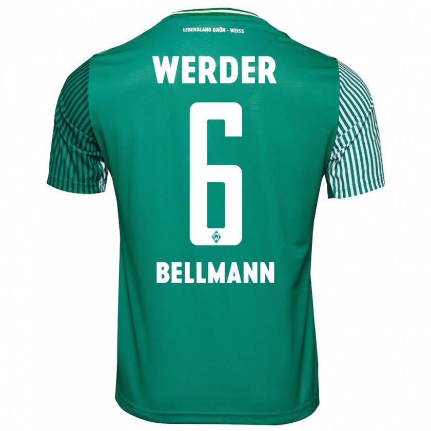 Kandiny Uomo Maglia Paul Bellmann #6 Verde Kit Gara Home 2023/24 Maglietta