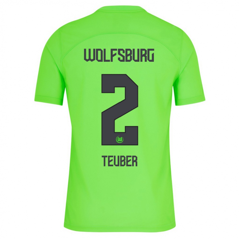 Kandiny Uomo Maglia Julius Teuber #2 Verde Kit Gara Home 2023/24 Maglietta