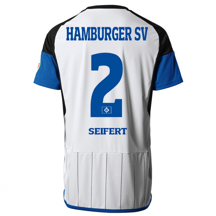 Kandiny Uomo Maglia Luis Seifert #2 Bianco Kit Gara Home 2023/24 Maglietta