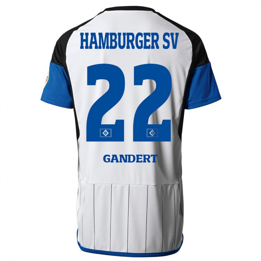 Kandiny Uomo Maglia Jeremy Gandert #22 Bianco Kit Gara Home 2023/24 Maglietta