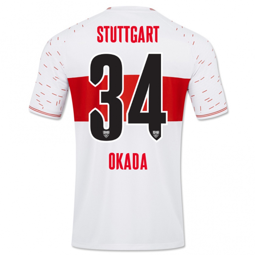 Kandiny Uomo Maglia Rei Okada #34 Bianco Kit Gara Home 2023/24 Maglietta