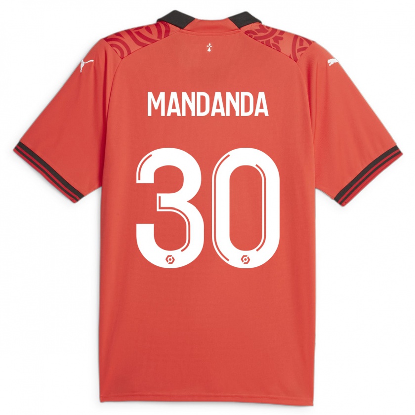 Kandiny Męski Steve Mandanda #30 Czerwony Domowa Koszulka 2023/24 Koszulki Klubowe