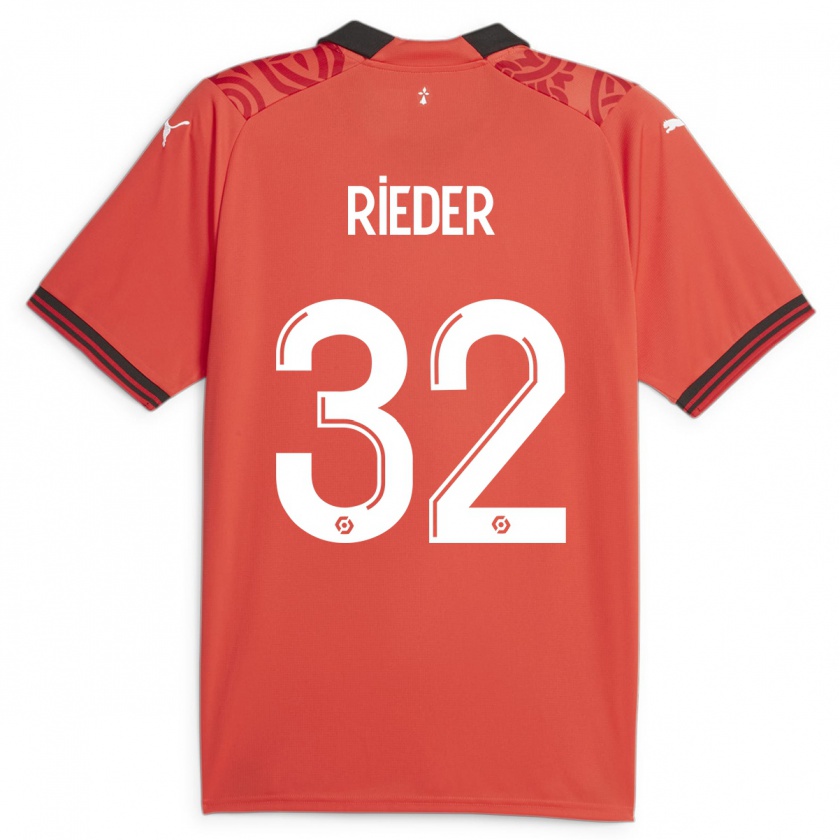 Kandiny Herren Fabian Rieder #32 Rot Heimtrikot Trikot 2023/24 T-Shirt Österreich