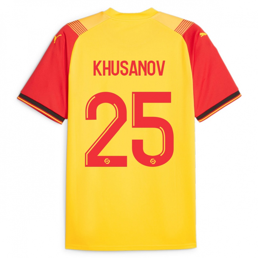 Kandiny Uomo Maglia Abdukodir Khusanov #25 Giallo Kit Gara Home 2023/24 Maglietta