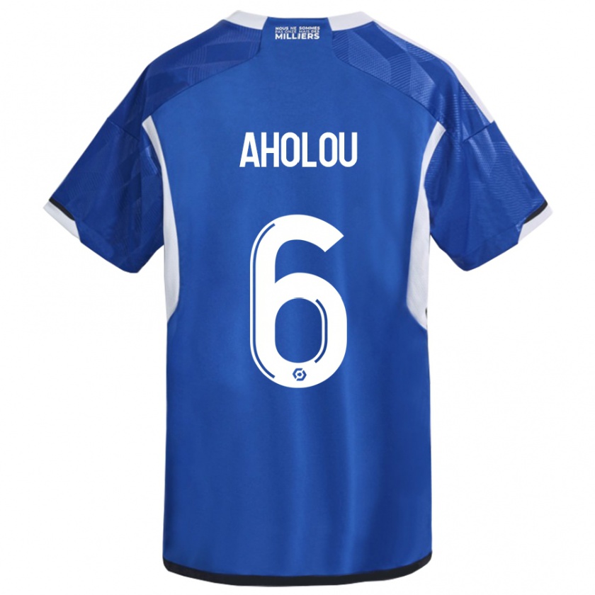 Kandiny Uomo Maglia Jean-Eudes Aholou #6 Blu Kit Gara Home 2023/24 Maglietta