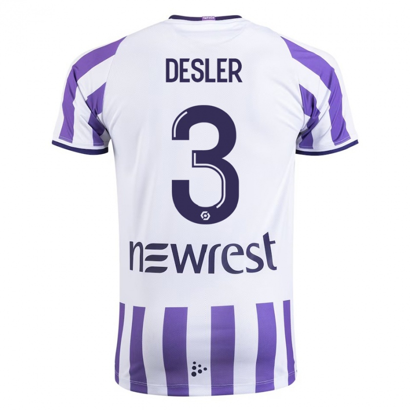 Kandiny Uomo Maglia Mikkel Desler #3 Bianco Kit Gara Home 2023/24 Maglietta