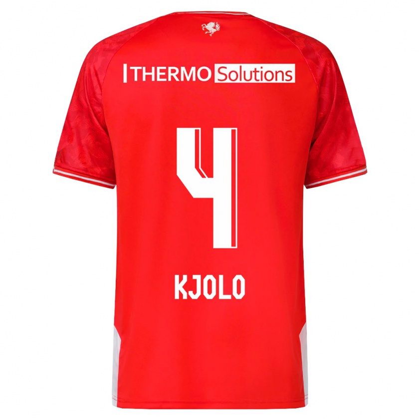 Kandiny Heren Mathias Kjølø #4 Rood Thuisshirt Thuistenue 2023/24 T-Shirt België