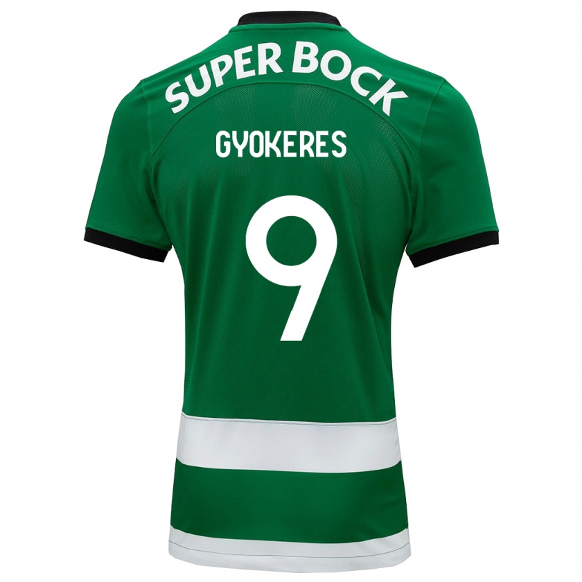 Kandiny Uomo Maglia Viktor Gyökeres #9 Verde Kit Gara Home 2023/24 Maglietta