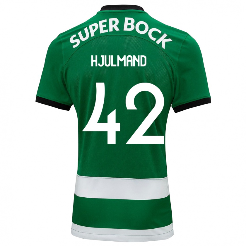 Kandiny Hombre Camiseta Morten Hjulmand #42 Verde 1ª Equipación 2023/24 La Camisa