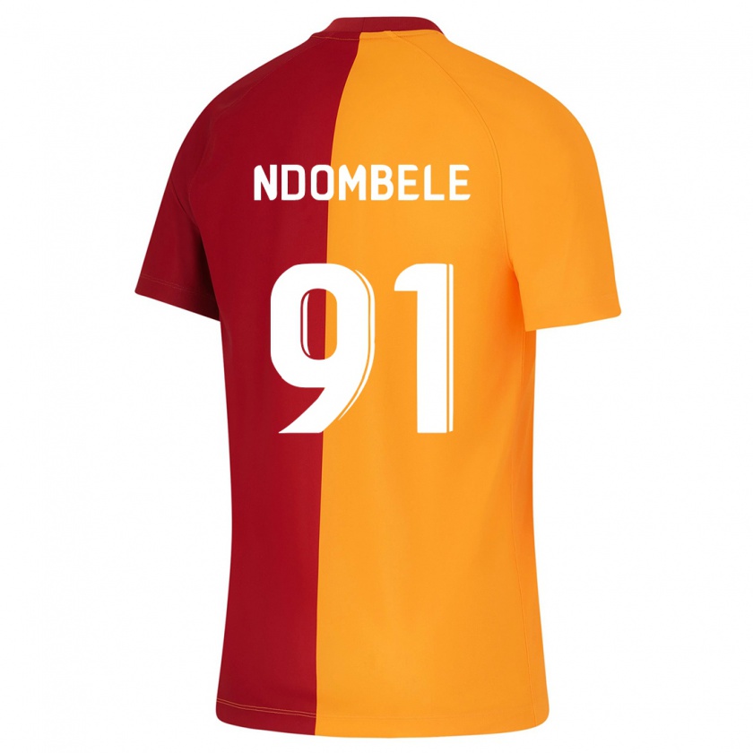 Kandiny Męski Tanguy Ndombélé #91 Pomarańczowy Domowa Koszulka 2023/24 Koszulki Klubowe